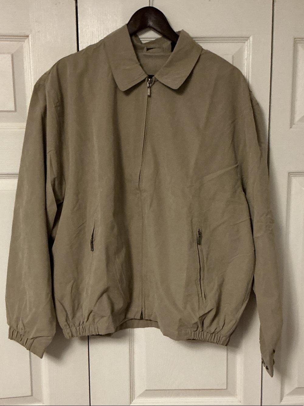 St. John's Bay Tan Zip-Front Bomber Jacket